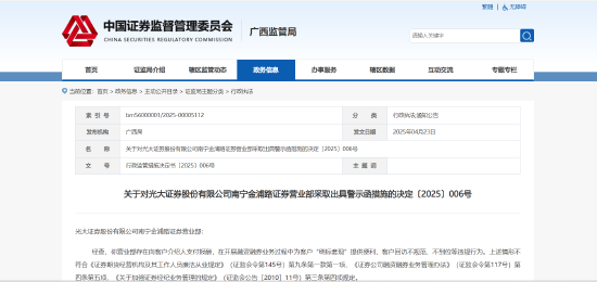 东兴资本配资 违规支付、绕标套现等三大问题曝光！光大证券一营业部被出具警示函